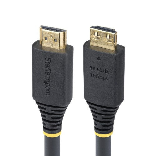 StarTech.com 20ft (6.1m) High Speed HDMI Cable with Gripping Connectors, 4K 60Hz/1440p 144Hz, HDR10/HDCP 2.2/ARC, 18Gbps, UHD HDMI 2.0 Cord for TV/Monitor/Display, TPE Jacket