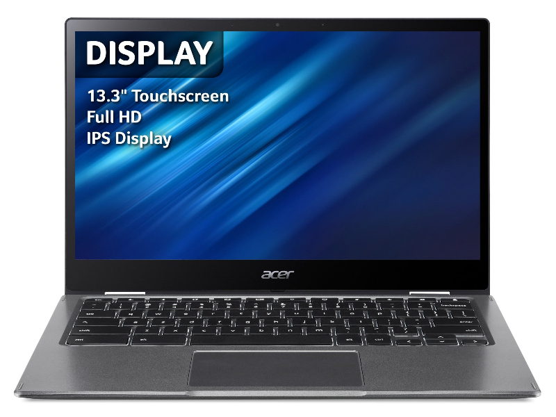 Acer Chromebook R841T-S3PW Hybrid (2-in-1) 33.8 cm (13.3") Touchscreen Full HD Qualcomm Snapdragon 7c 4 GB LPDDR4x-SDRAM 64 GB Flash Wi-Fi 5 (802.11ac) ChromeOS Grey