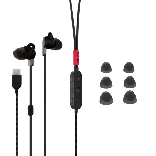 Lenovo 4XD1C99220 headphones/headset Wired In-ear Music/Everyday USB Type-C Black
