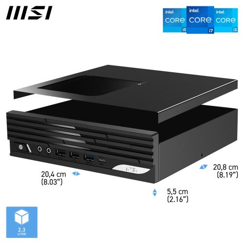 MSI Pro DP21 14M Intel Core 5 14400, Desktop PC, DP21 14M, SFF, Mini Computer, HTPC, (16GB RAM, 512GB Storage, Windows 11 ), Intel Graphics/DDR5/Dual HDMI/Dual LAN/WiFi 6E/BT 5.3