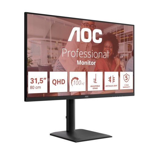 AOC E4 Q32E4U computer monitor 80 cm (31.5") 2560 x 1440 pixels Quad HD LED Black