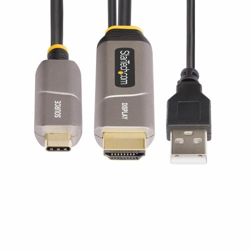 StarTech.com 50ft (15.2m) USB-C to HDMI 2.0 Active Optical Cable (AOC), 4K 60Hz, CL3 Rated, Unidirectional USB Type-C to HDMI Adapter Cable