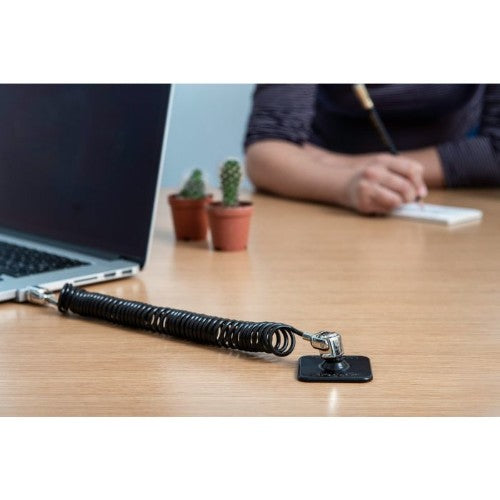 Compulocks Dual Head Coiled T-bar Security Keyed Cable Lock