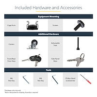 StarTech.com 4-Post 18U Server Rack Cabinet, Lockable 19" Data Rack Cabinet for Computer / AV / IT Equipment, Office / Home Network Rack with Casters & Adjustable Mounting Rails