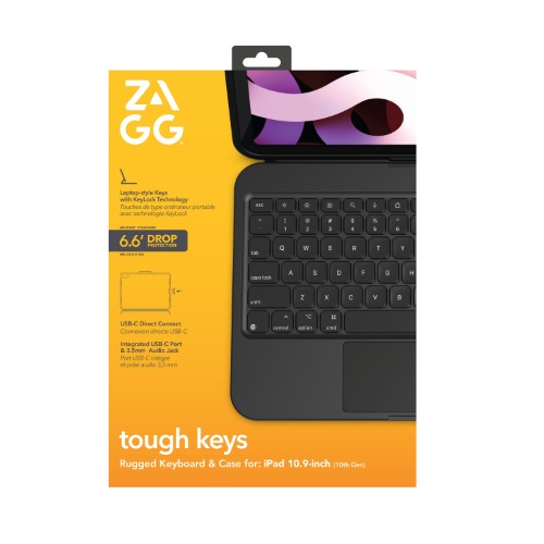 ZAGG Tough Keys-Apple-iPad 10th Gen/A16-Black-UK(B2B Brown Box)