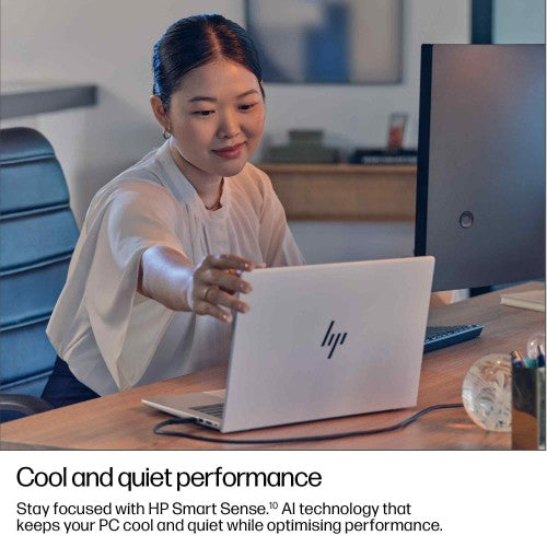 HP EliteBook 8 G1i AI PC Wolf Pro Security Edition Intel Core Ultra 7 255U Laptop 40.6 cm (16") WUXGA 24 GB DDR5-SDRAM 512 GB SSD Wi-Fi 6E (802.11ax) Windows 11 Pro Silver