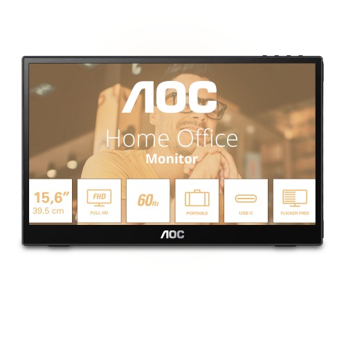 AOC 16T3EA portable TV/monitor Black 39.6 cm (15.6") 1920 x 1080 pixels