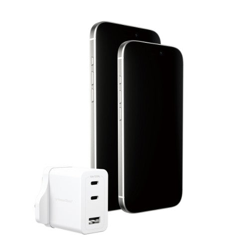 PanzerGlass empower™ by ® Turbo 70W Multiple Charger incl. 2 x USB-C + USB-A | UK Plug | Silver White