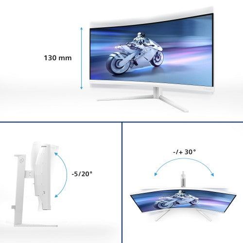 Philips Evnia 5000 34M2C5501A/00 computer monitor 86.4 cm (34") 3440 x 1440 pixels Wide Quad HD LCD White