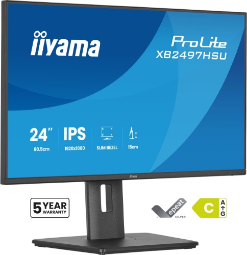 iiyama ProLite XB2497HSU-B1 computer monitor 60.5 cm (23.8") 1920 x 1080 pixels Full HD LED Black