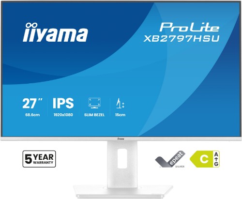 iiyama ProLite XB2797HSU-W1 computer monitor 68.6 cm (27") 1920 x 1080 pixels Full HD LED White