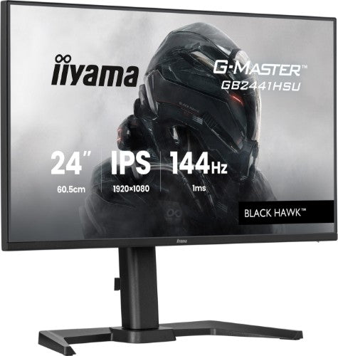 iiyama G-MASTER Get ahead with the 24" GB2441HSU Black Hawk monitor with IPS Panel Technology, 1ms MPRT and height adjustabe stand