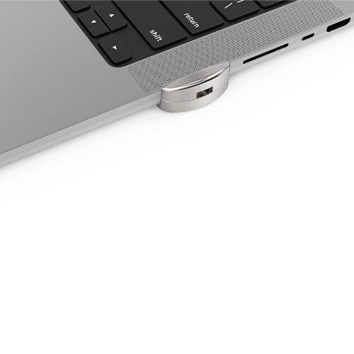 Compulocks Ledge Lock Adapter for MacBook Pro 16" M1, M2 & M3 with Combination Cable Lock Silver