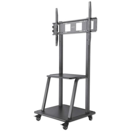 Manhattan Trolley Mount Stand for TV & Monitors, For screens 37" to 100", VESA compatability: all between 200x200 to 800x600mm - check the dimensions of the four mounting holes on back of screen to ensure it fits, Max 150kg, Black, LFD, Stand, Bracket