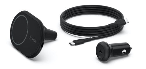 Belkin WIC004BTBK mobile device charger Smartphone Black USB Wireless charging Auto