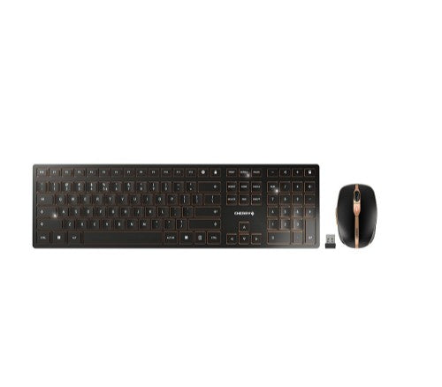 CHERRY DW 9100 SLIM keyboard Mouse included Universal RF Wireless + Bluetooth QWERTY US English Black