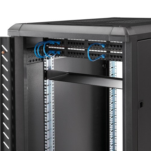 StarTech.com 1U Server Rack Shelf, Universal Rack Mount Cantilever Tray for 19" Network Equipment Rack/Cabinet, Heavy Duty Steel, Weight Capacity 33lb/15kg, 7in (18cm) Deep