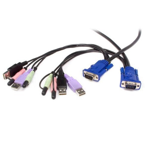 StarTech.com 2 Port USB VGA Cable KVM Switch with Audio