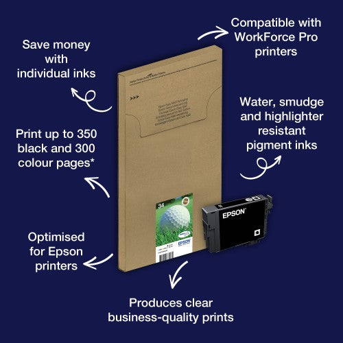 Epson C13T34664510/34 Ink cartridge multi pack Bk,C,M,Y EasyMail 6,1ml + 3x4,2ml Pack=4 for Epson WF-3720