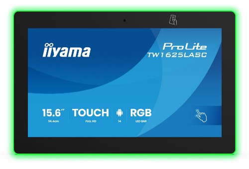 iiyama TW1625LASC-B3PNR meeting room display 39.6 cm (15.6") 1920 x 1080 pixels LED Wi-Fi 6 (802.11ax), Wi-Fi 5 (802.11ac), Wi-Fi 4 (802.11n), 802.11g, 802.11a, 802.11b Black Bluetooth