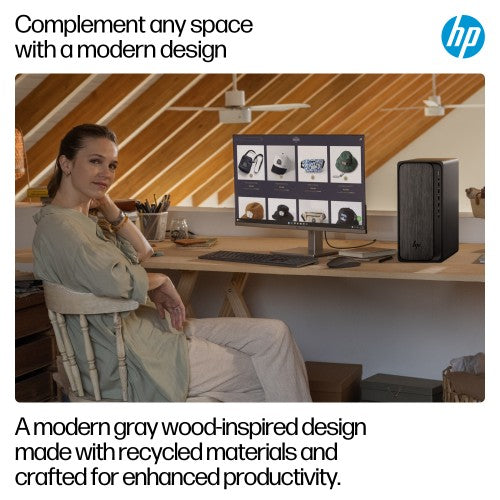 HP OmniDesk M02-0004na PC AMD Ryzen™ 7 8700G 8 GB DDR5-SDRAM 1 TB SSD Windows 11 Home Tower AI PC Grey