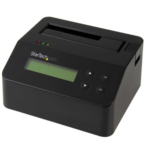 StarTech.com Single Bay Hard Drive Eraser, Standalone HDD/SSD Sanitizer, USB 3.0 to SATA II (3 Gbps), 9 Erase Modes, LCD Display, Secure Erase Hard Disk Sanitizer Dock, DB-9 Printer Port, TAA Compliant