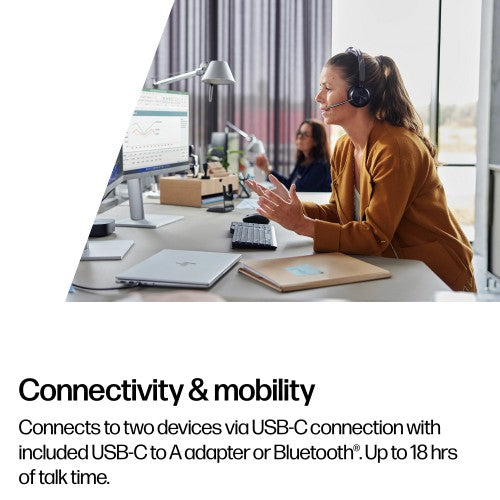 HP Poly Voyager Focus 2-M USB-C-C Headset USB-C/A Adapter Charging Stand Poly+ 3years
