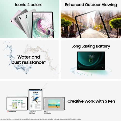 Samsung Galaxy Tab S9 FE+ Samsung Exynos 256 GB 31.5 cm (12.4") 12 GB Wi-Fi 6 (802.11ax) Android 13 Silver