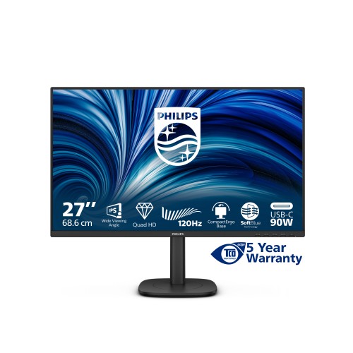 Philips 3000 series 27B2U3601/00 computer monitor 68.6 cm (27") 2560 x 1440 pixels Quad HD LCD Black