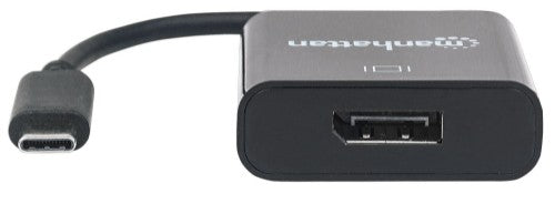 Manhattan USB-C to DisplayPort 1.2 Cable, 4K@30Hz, 21cm, Male to Female, Black, Lifetime Warranty