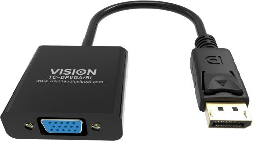 Vision TC-DPVGA/BL video cable adapter DisplayPort VGA (D-Sub) Black