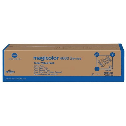 Konica Minolta A0DKJ52 Toner Rainbow-Kit (c,m,y), 8K pages/5% for KM MagiColor 4650