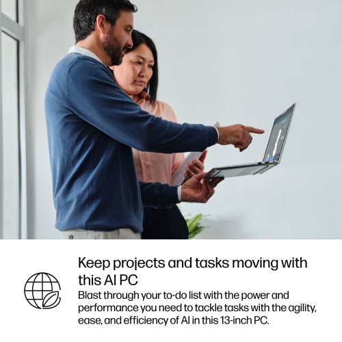 HP EliteBook 6 G1i AI PC Intel Core Ultra 5 225U Laptop 33.8 cm (13.3") WUXGA 16 GB DDR5-SDRAM 512 GB SSD Wi-Fi 6E (802.11ax) Windows 11 Pro Silver