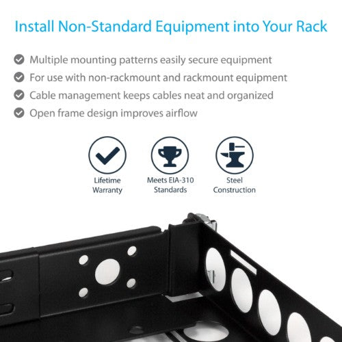 StarTech.com 1U Universal Server Rack Rails, Adjustable Depth Server Mounting Rails, 19inch Rack Mount Rails