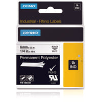 Dymo 1734523/S0773830 Ribbon Polyester permanent black on white 24mm x 5,5m for Dymo Rhino 6-24mm