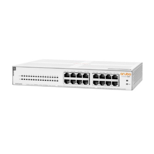 HPE Aruba Networking Aruba Instant On 1430 16G Class4 PoE 124W Unmanaged L2 Gigabit Ethernet (10/100/1000) Power over Ethernet (PoE) 1U White