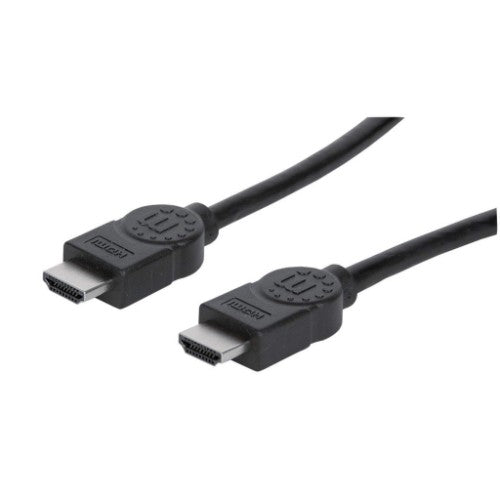 Manhattan HDMI 4K@30Hz Cable with Ethernet, 3m, Suitable for ALL 1080p/HD and majority of 4K uses (check your system 4K specification to be sure), Male to Male, Black, Ultra HD 4k x 2k, Lifetime Warranty, High Speed, Equivalent to HDMM3MHS