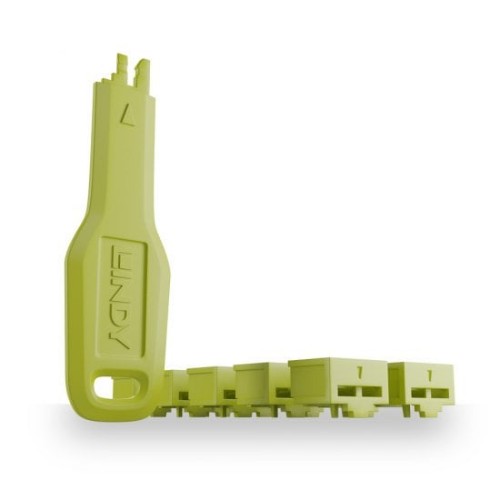 Lindy RJ45 Port Locks Green, 10x + 1 Key