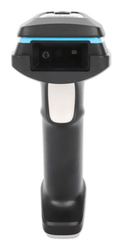 Manhattan 2D Long Range LED Barcode Scanner, USB, 450mm Scan Depth, Max Ambient Light 100,000 lux (sunlight), Supports symbologies - 1D (x21 versions) and 2D (x10 versions), Scanner RJ45 to USB 1.8m cable (most popular type, which is USB-A), Black, 3 Year
