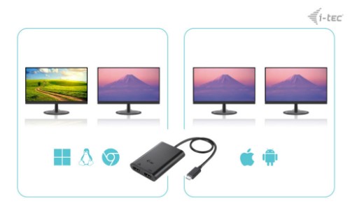 i-tec USB-C Dual 4K/60Hz (single 8K/30Hz) HDMI Video Adapter