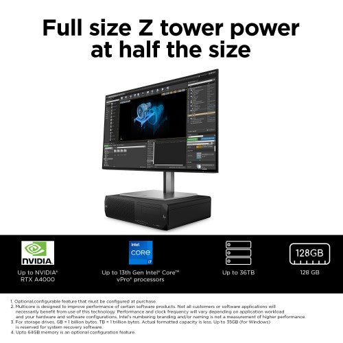 HP Z2 G9 Intel® Core™ i7 i7-14700 16 GB DDR5-SDRAM 512 GB SSD NVIDIA T400 Windows 11 Pro SFF Workstation AI Workstation Black