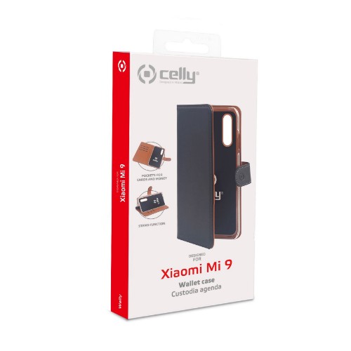 Celly Wally mobile phone case 14.7 cm (5.8") Folio Black, Brown