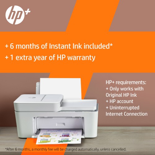 HP DeskJet 4120e Wireless All-in-One Color Printer, Instant Ink; Copier, Scanner