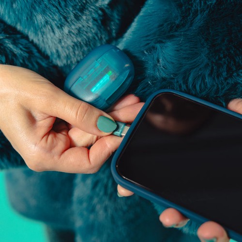 JLab Go Pop ANC Headset True Wireless Stereo (TWS) In-ear Calls/Music Bluetooth Teal, Transparent