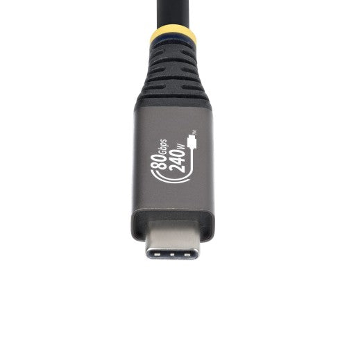StarTech.com 1m (3ft) USB4 Cable, 80Gbps, USB-IF Certified USB-C Cable, 240W PD, 8K 120Hz/4K 240Hz DP2.1 DP80, TPE Jacket, Thunderbolt 4 Compatible - Black USB-C Cord