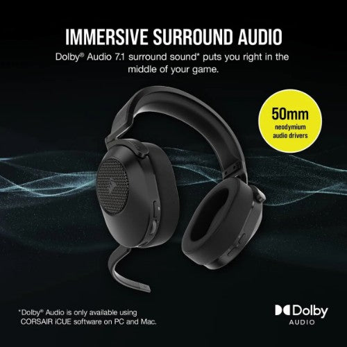 Corsair HS65 Headset Wireless Head-band Gaming Bluetooth Black