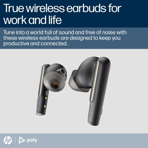 Poly Voyager Free 60 UC Carbon Black Earbuds +BT700 USB-A Adapter +Basic Charge Case