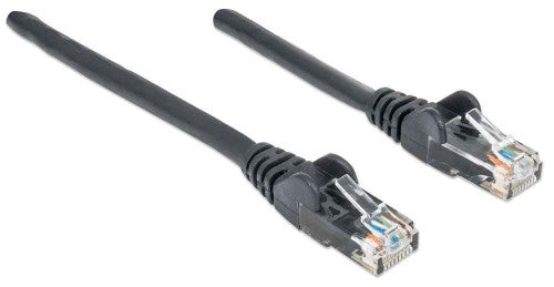 Intellinet Network Patch Cable, Cat6, 1m, Black, CCA, U/UTP, PVC, RJ45, Gold Plated Contacts, Snagless, Booted, Lifetime Warranty