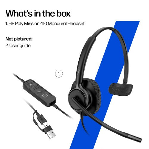HP Poly Mission 425 Stereo USB Wired Headset Classic (Bulk)