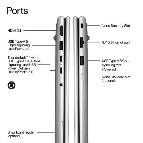 HP EliteBook 6 G2iR 14 inch Notebook Next Gen AI PC Copilot+ PC Intel Core Ultra 7 258V Laptop 35.6 cm (14") WUXGA 32 GB LPDDR5x-SDRAM 512 GB SSD Wi-Fi 7 (802.11be) Windows 11 Pro Silver
